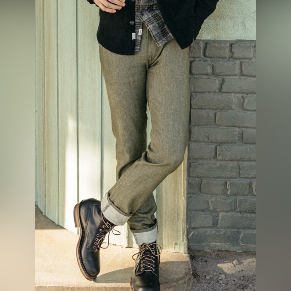 HIROSHI KATO The Pen (Slim) - Dark Green Raw 10.5oz Selvedge